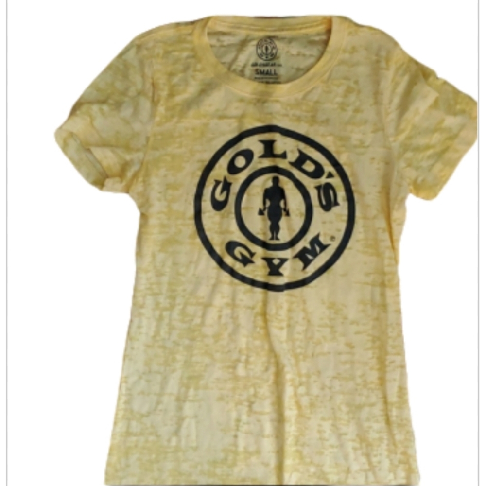 Gold's Gym Yellow Burnout Tee Shirt